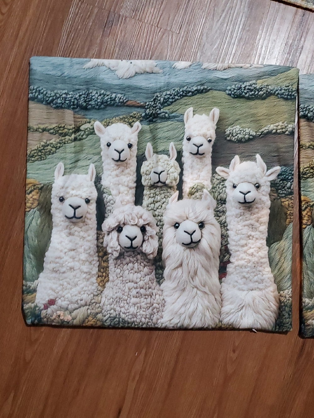 LAST CHANCE Alpaca Toss Pillow Covers with Cream & Light Gray Alpacas